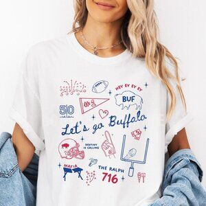 Buffalo Football Doodles Shirt, Buffalo Fan Gift, Let's Go Buffalo Sports 91